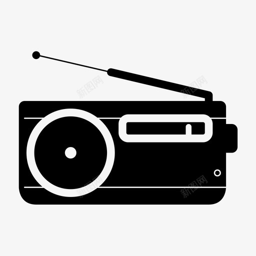 收音机晶体管音响图标svg_新图网 https://ixintu.com 便携式收音机 天线 收音机 收音机接收器 晶体管 音乐 音响