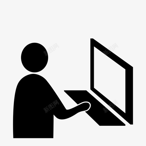 用户浏览计算机图标svg_新图网 https://ixintu.com 人 使用计算机 屏幕 浏览 用户 监视器 计算机 键入