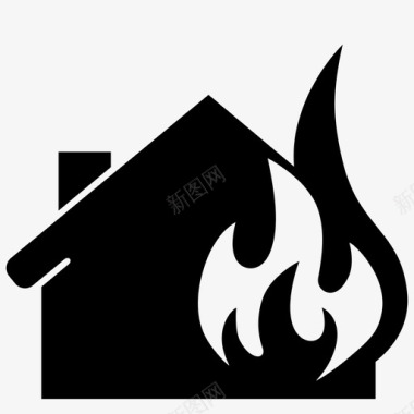 房屋火灾纵火危险图标图标