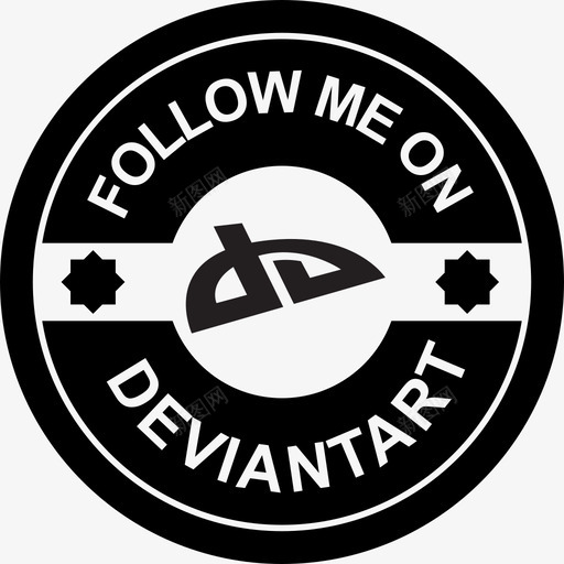 跟我来看看Deviantart社交徽章复古社会徽章图标svg_新图网 https://ixintu.com 复古社会徽章 跟我来看看Deviantart社交徽章