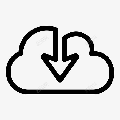 云箭头驱动器图标svg_新图网 https://ixintu.com dropbox 云下载 在线 存储 箭头 虚拟 驱动器