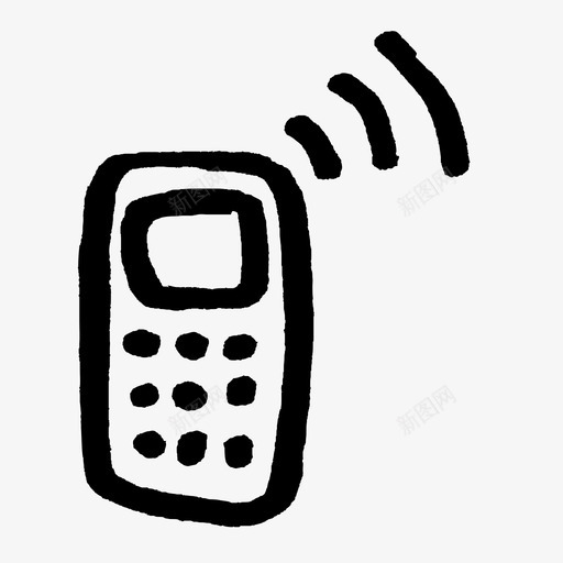 移动wifi信号电话图标svg_新图网 https://ixintu.com iphone 互联网 信号 广播 手机 手绘 电话 移动wifi