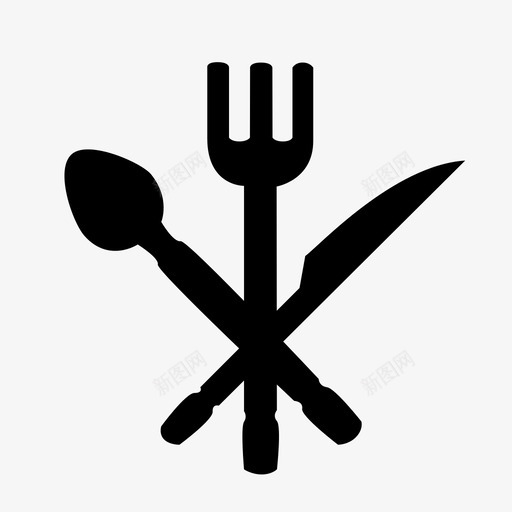 银器勺子餐厅图标svg_新图网 https://ixintu.com 刀 勺子 叉 器具 银器 食物 餐厅 餐食 饮食