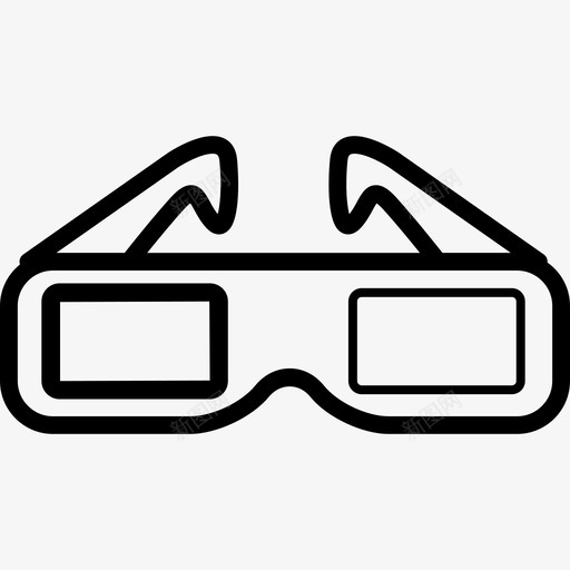电影多媒体用3d眼镜图标svg_新图网 https://ixintu.com 多媒体用3d眼镜 电影