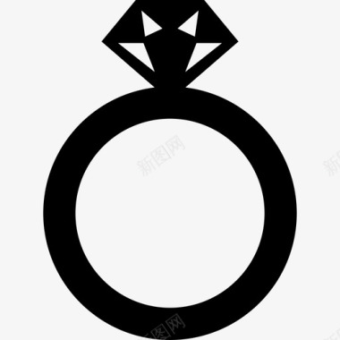 戒指银婚姻爱情珠宝图标图标