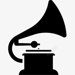 古典音乐留声机矢量留声机古典音乐录音机声音扬声器图标高清图片