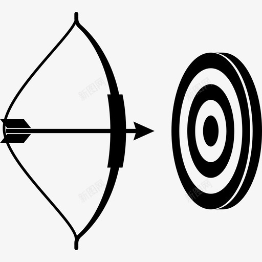 射箭瞄准运动图标svg_新图网 https://ixintu.com 中心 射箭 弓箭 方向 目标 瞄准 精确 运动 集中