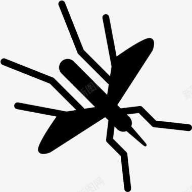蚊子西尼罗河病毒皮肤图标图标