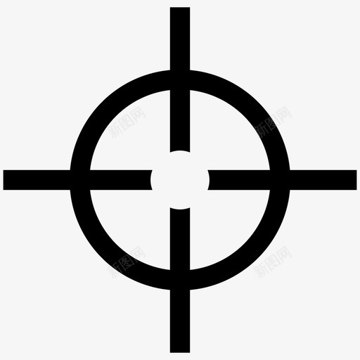 十字线圆圈游戏图标svg_新图网 https://ixintu.com 十字线 圆圈 射击 枪 游戏 瞄准