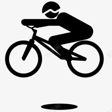 自行车跳试验运动人跳图标图标
