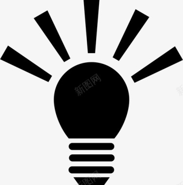 创意创造力电性能量灯泡图标图标