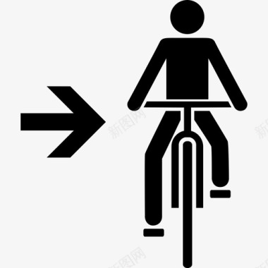 靠右自行车骑车人图标图标