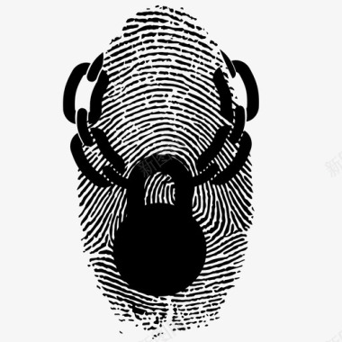 身份保护指纹身份欺诈图标图标
