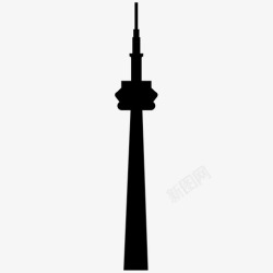 建筑剪影背景cn塔建筑地标摩天大楼多伦多图标高清图片