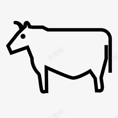 牛动物谷仓图标图标