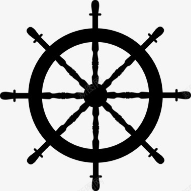 船轮水舵航海船长图标图标