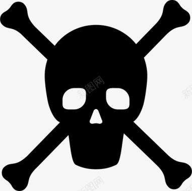 骷髅和交叉骨死亡海盗图标图标