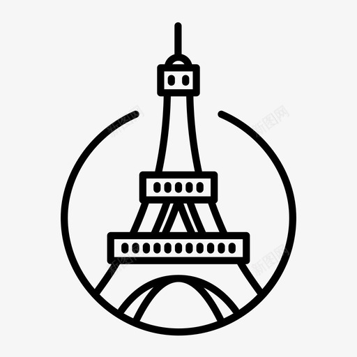 巴黎建筑欧洲图标svg_新图网 https://ixintu.com 地标 地点 塔 巴黎 建筑 欧洲 法国 纪念碑
