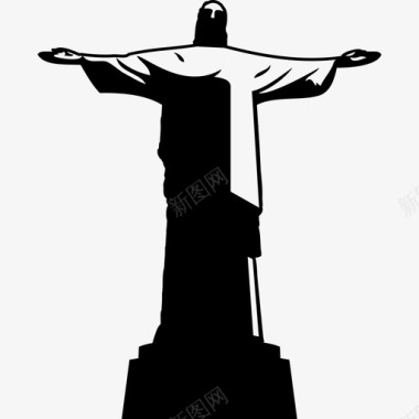 救世主基督旅游雕像图标图标