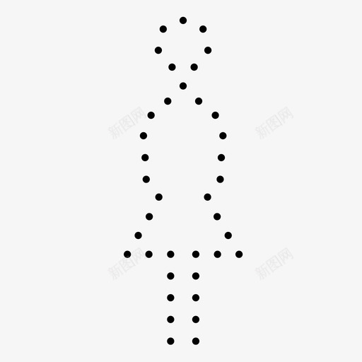女人人轮廓图标svg_新图网 https://ixintu.com 人 人物 女人 女士 女孩 女性 点 虚线 虚线人影 轮廓