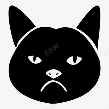 暴躁的猫动物脸图标图标
