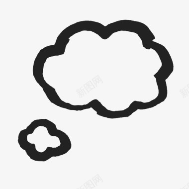 思考云涂鸦图标图标
