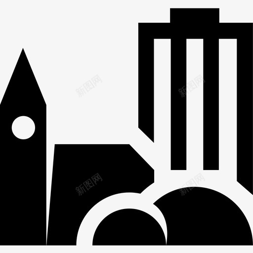 城市建筑教堂图标svg_新图网 https://ixintu.com 公园 地方 城市 建筑 摩天大楼 教堂