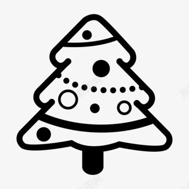圣诞树松树装饰品图标图标