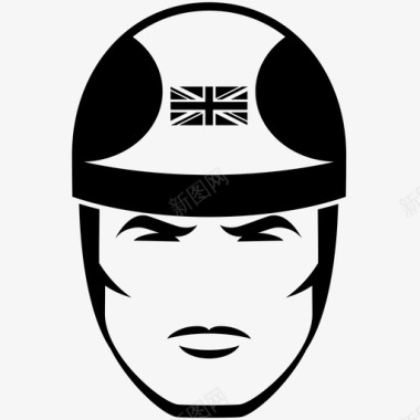 头盔英国头人防护图标图标