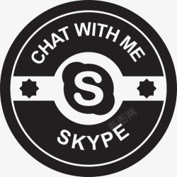 Skype的徽章Skype社交徽章复古社交徽章图标高清图片