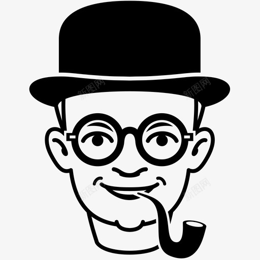男眼镜帽子图标svg_新图网 https://ixintu.com 人 吸烟 帽子 男 眼镜