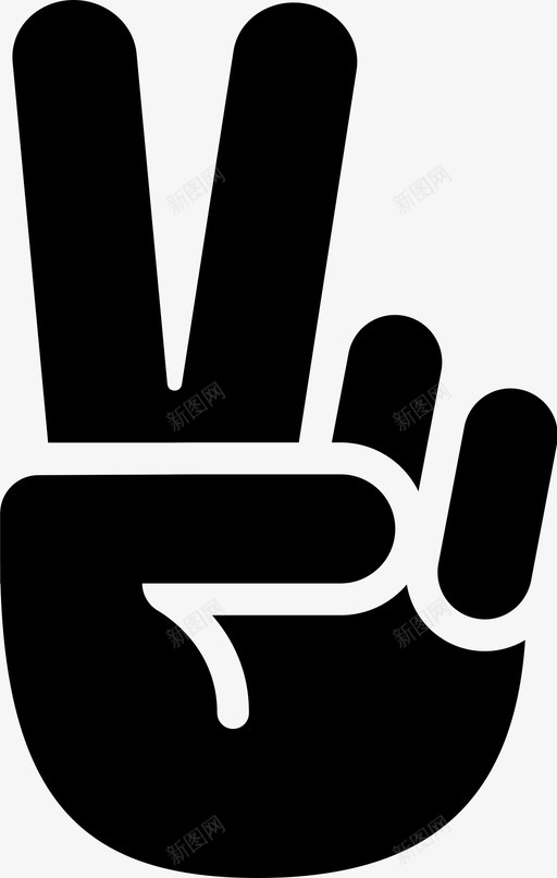 和平表情手指图标svg_新图网 https://ixintu.com 二 和平 好 手 手指 胜利 表情