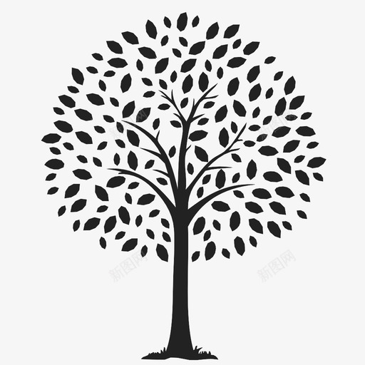树茁壮成长植物图标svg_新图网 https://ixintu.com 发芽 开花 树 桦树 植物 橡树 生长 茁壮成长