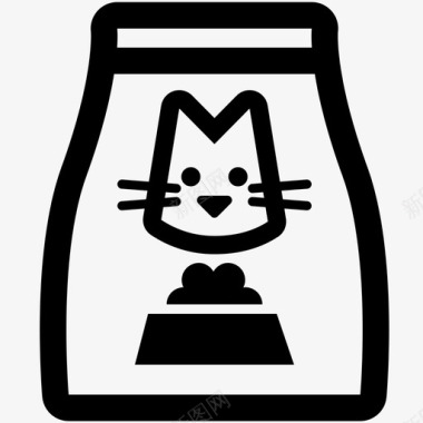 猫粮动物食品袋子图标图标