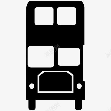 双层巴士汽车驾驶图标图标