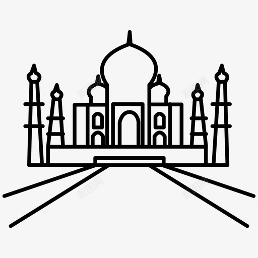 泰姬陵印度纪念碑图标svg_新图网 https://ixintu.com 印度 泰姬陵 纪念碑