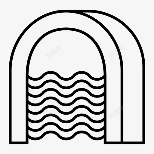 淹没隧道水图标svg_新图网 https://ixintu.com 水 淹没隧道