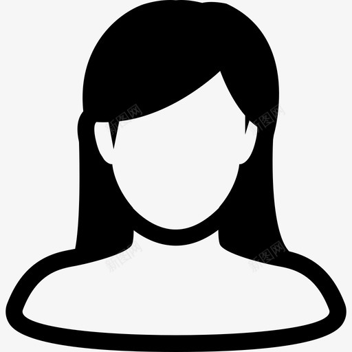 使用者女性女孩图标svg_新图网 https://ixintu.com 使用者 头发 女孩 女性