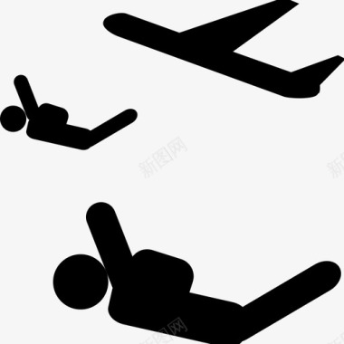 跳伞飞机人图标图标