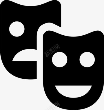 剧院表演演员戏剧脸图标图标