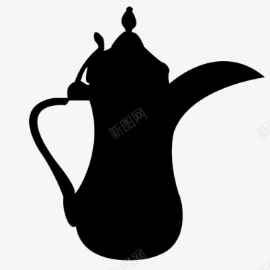 咖啡壶阿拉伯语容器图标图标
