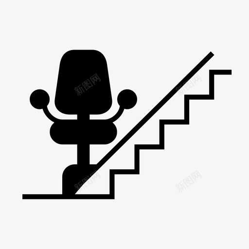 楼梯间升降椅残疾人图标svg_新图网 https://ixintu.com 升降椅 楼上 楼梯 楼梯间 残疾人
