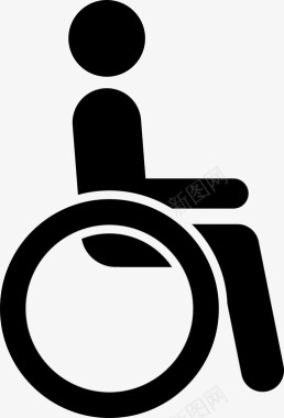无障碍轮椅无障碍浴室图标图标