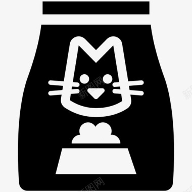 猫粮动物袋子图标图标