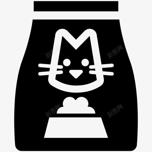 猫粮动物袋子图标svg_新图网 https://ixintu.com 动物 宠物 宠物食品 猫粮 袋子