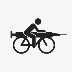 卡通双人自行车类固醇针头兰斯阿姆斯特朗图标高清图片
