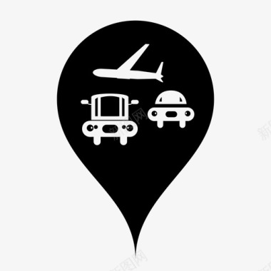 地图标记交通工具出租车图标