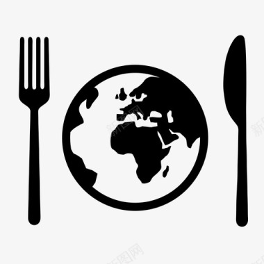 世界经济晚餐地球图标图标