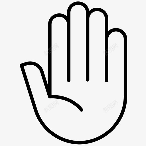 手手指手掌图标svg_新图网 https://ixintu.com 停止 手 手指 手掌 挥手