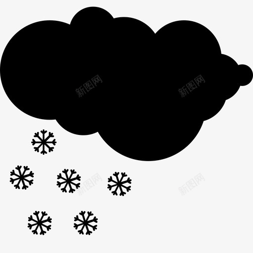 雪云预报图标svg_新图网 https://ixintu.com 云 冬天 天气 天空 自然 雪 雪花 预报